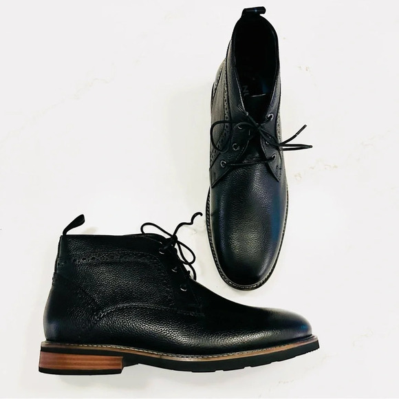 Nunn Bush Ozark Plain Toe Chukka Boot | Black Tumble | 8 Extra Wide
